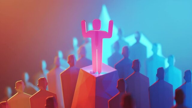 Businessman hold circle of network structure HR Human resources. Business leadership concept. Management and recruitment. Social network. Different person, business, leader
