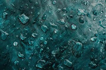 Detailed Picture of Moody Teal Water Droplets Texture