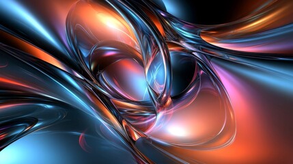 Abstract Swirling Blue Orange and Purple Design