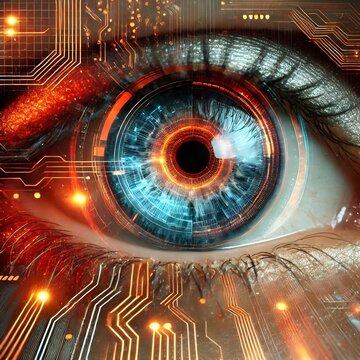A digitized human eye with virtual hologram features