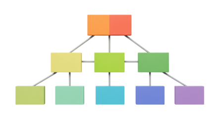Isolated Colorful Organizational Chart