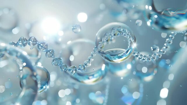 DNA double helix genetic material. Gene sequencing abstract design. Floating in space background, 
science, abstract, biology, biotechnology, molecular, health, genetic
