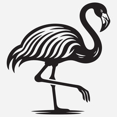 Vector flat flamingo silhouette stock illustration