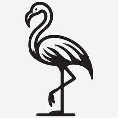 Vector flat flamingo silhouette stock illustration