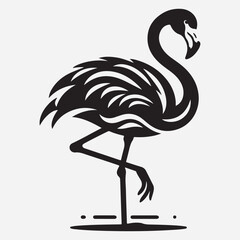 Vector flat flamingo silhouette stock illustration