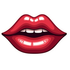 red lips isolated on white background