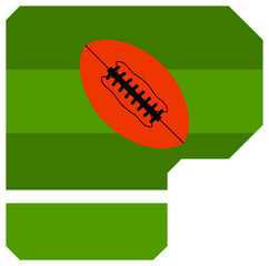 Football Court Field Letter Vector Element Alphabet P