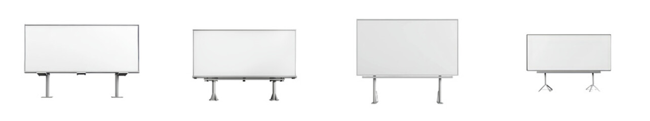 Obraz premium Minimalist mockups of various blank boards in a clean, isolated space for design concepts and presentations