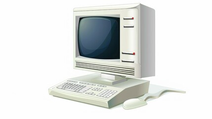 A simple vector image of a desktop computer icon on a white background.
