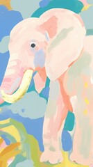Fototapeta premium Elephant painting art backgrounds.
