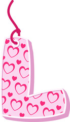 Hanging Love Letter Vector Element Alphabet L