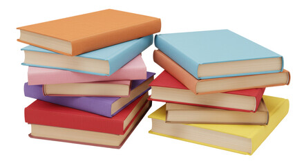 Isolated Stack of Colorful Books
