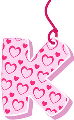 Hanging Love Letter Vector Element Alphabet K