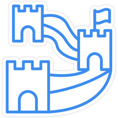 Great Wall of China Icon Style
