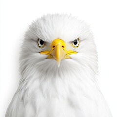 Obraz premium Intense Gaze of a Bald Eagle Close up Portrait, Generative AI.