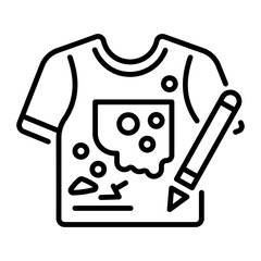 A linear style icon showing a shirt art 