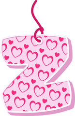 Hanging Love Letter Vector Element Alphabet Z
