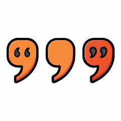 Quote Mark Icon Set with Speech Marks and Inverted Commas Vector Collection