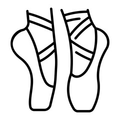 A linear style icon of ballet shoes  © Prosymbols
