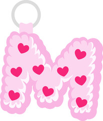 Key Chain Love Letter Vector Element Alphabet M