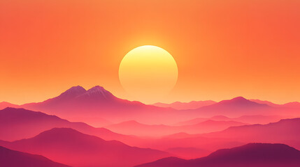 Fototapeta premium Sunset Ombre illustration background