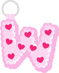 Key Chain Love Letter Vector Element Alphabet W