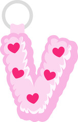 Key Chain Love Letter Vector Element Alphabet V