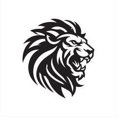 WFierce Roaring Lion Head – Bold Mascot Style Vector Illustrationeb