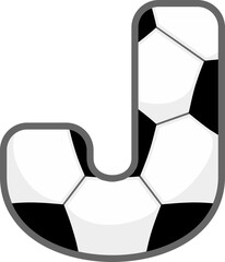 Soccer Ball Letter Vector Element Alphabet J