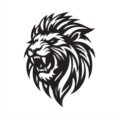 WFierce Roaring Lion Head – Bold Mascot Style Vector Illustrationeb