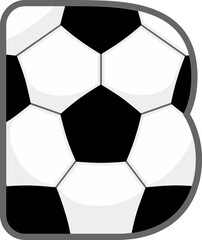 Soccer Ball Letter Vector Element Alphabet B