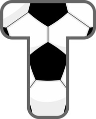 Soccer Ball Letter Vector Element Alphabet T