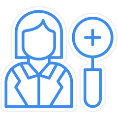 Dermatologist Female Icon Style