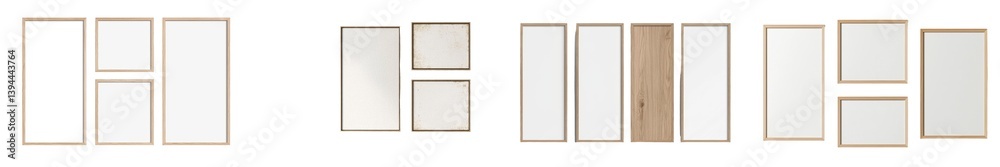 Leinwandbilder Minimalist mockups of empty frames arranged in various styles for artistic display and design inspiration