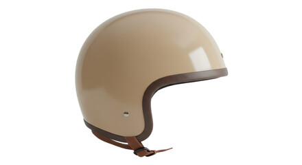 Isolated Beige Retro Motorcycle Helmet