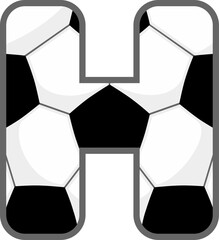 Soccer Ball Letter Vector Element Alphabet H