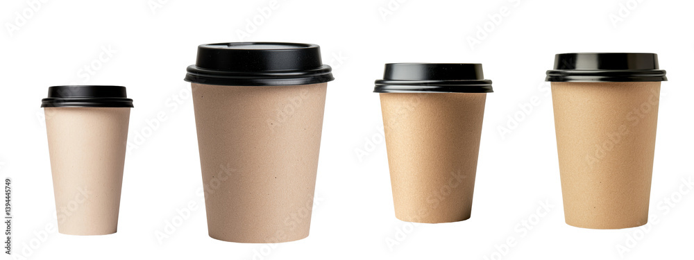 Fototapete clear and simple minimalist mockups of various coffee cups displayed in isolated positions for desig