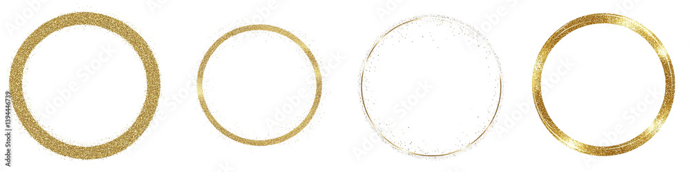 Poster minimalist isolated mockups featuring various circular designs in gold and white colors for elegant 