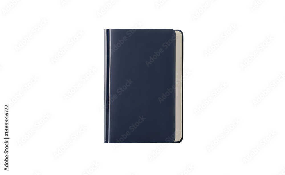 Poster minimalist dark blue notebook design with clean lines and simple cover for modern stationery enthusi