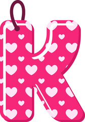 Tag Love Letter Vector Element Alphabet K