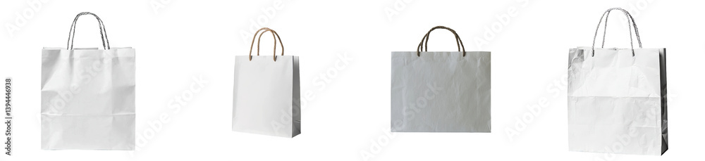 Aufkleber minimalist mockups of isolated shopping bags in different shades displayed on a plain background for