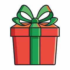 Present Gift Box Icon with Christmas Gift Vector Illustration