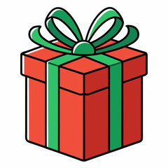 Present Gift Box Icon with Christmas Gift Vector Illustration