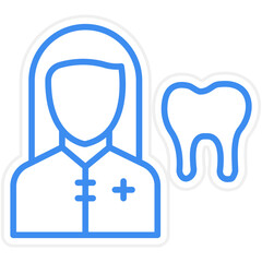 Dentist Female Icon Style