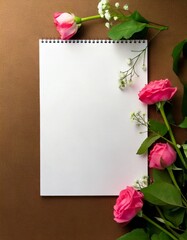 blank paper at table