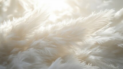 Soft White Feathers Illuminated by Gentle Light