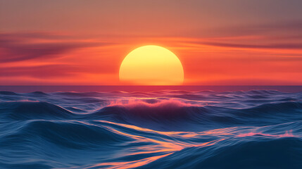 Sunset Seascape Illustration Background