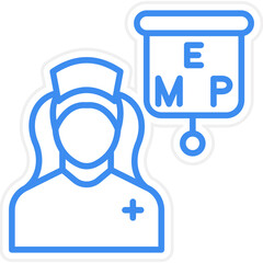 Ophthalmic Nurse Female Icon Style