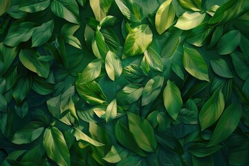 Obraz premium Ultra Hd Picture of Flat Lay Composition of Green Leaves