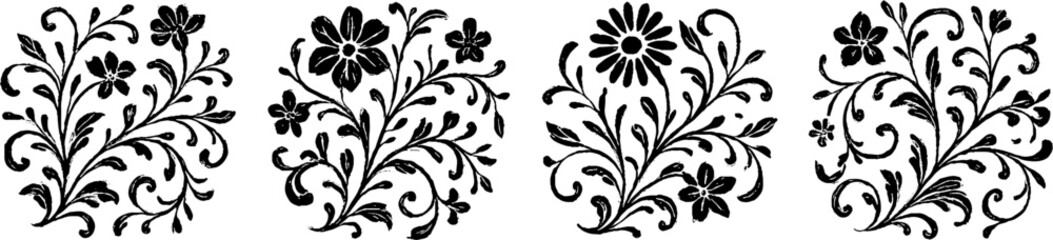 Set of floral ornaments